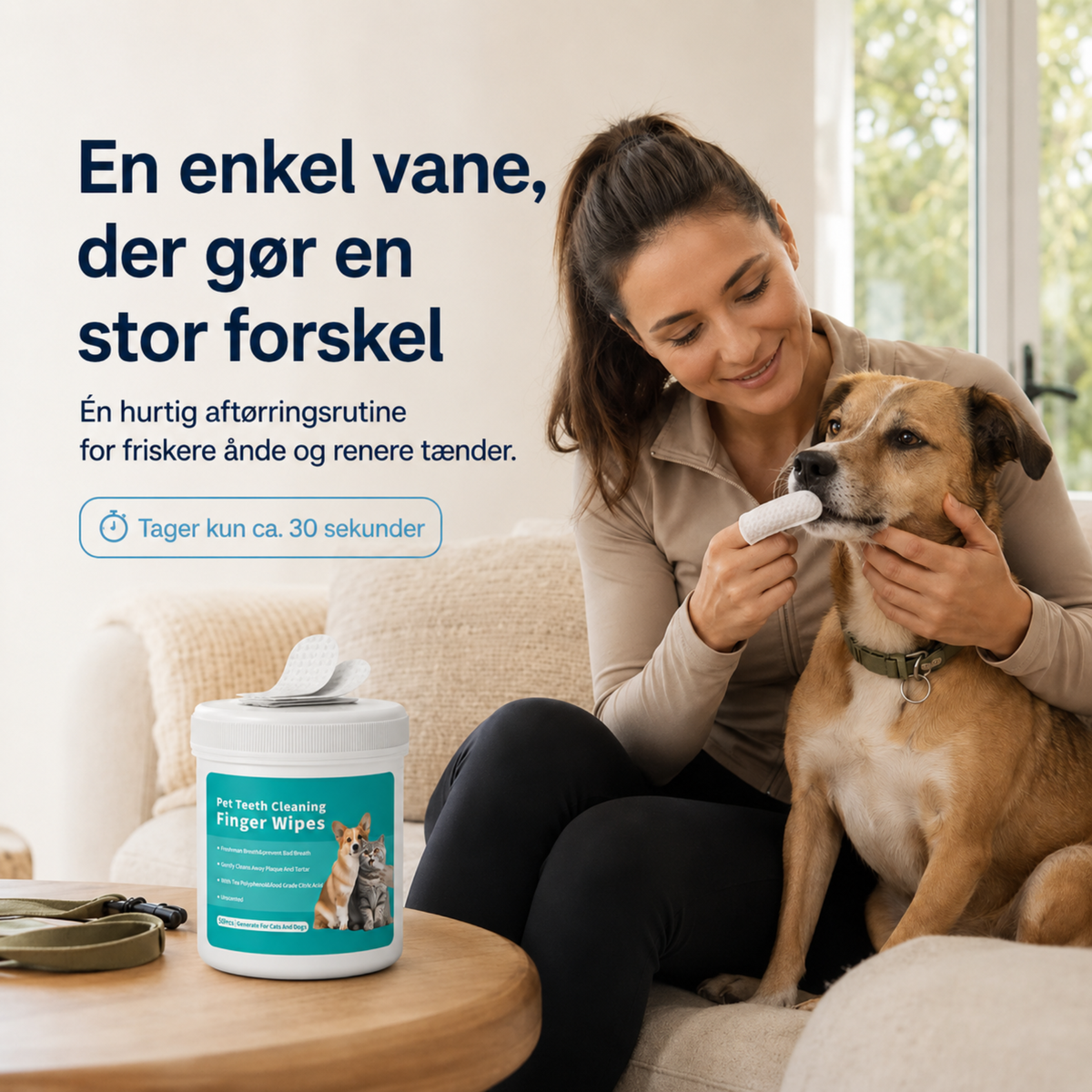PetWipe-sæt til bekæmpelse af tandplak