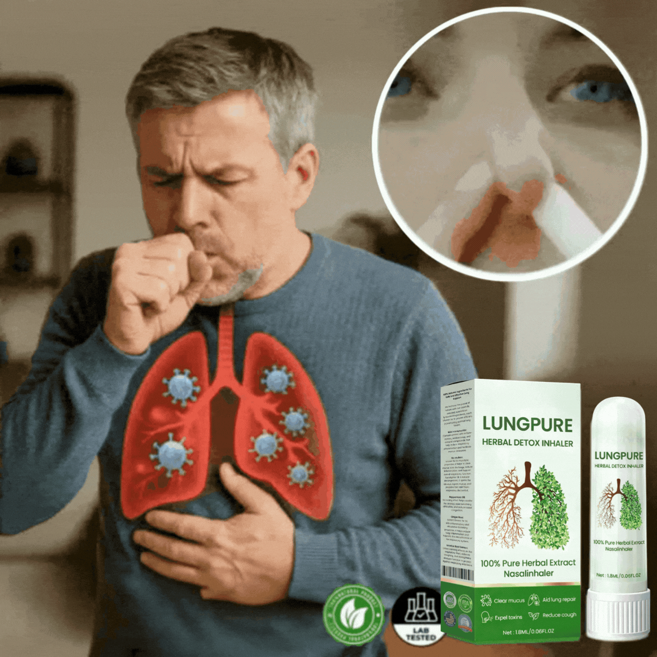 LungPure | Fjerner op til 97 % af giftstofferne i lungerne på bare 15 minutter