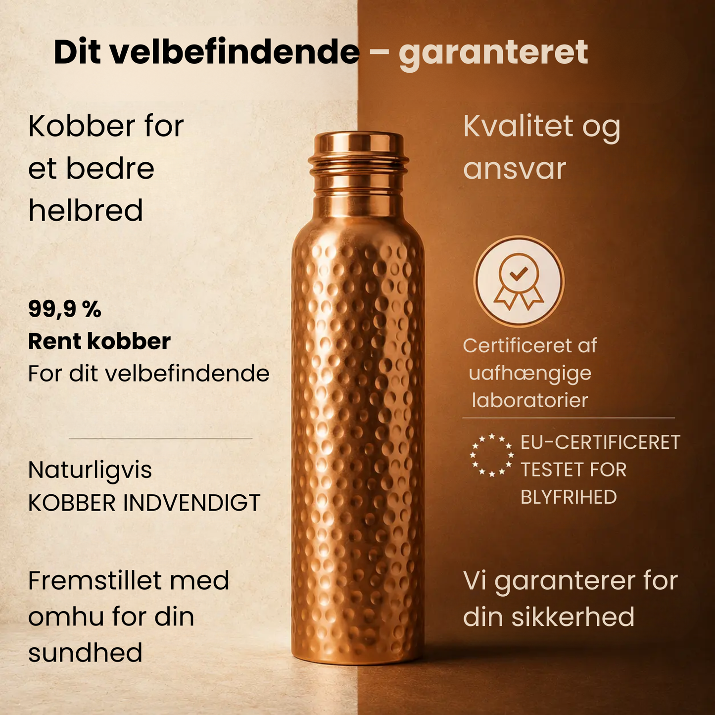 Elva – Kobberflaske | Naturligt renset vand, uden plast