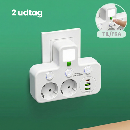 PlugIn – Smart Multistikdåse med USB Opladningshub