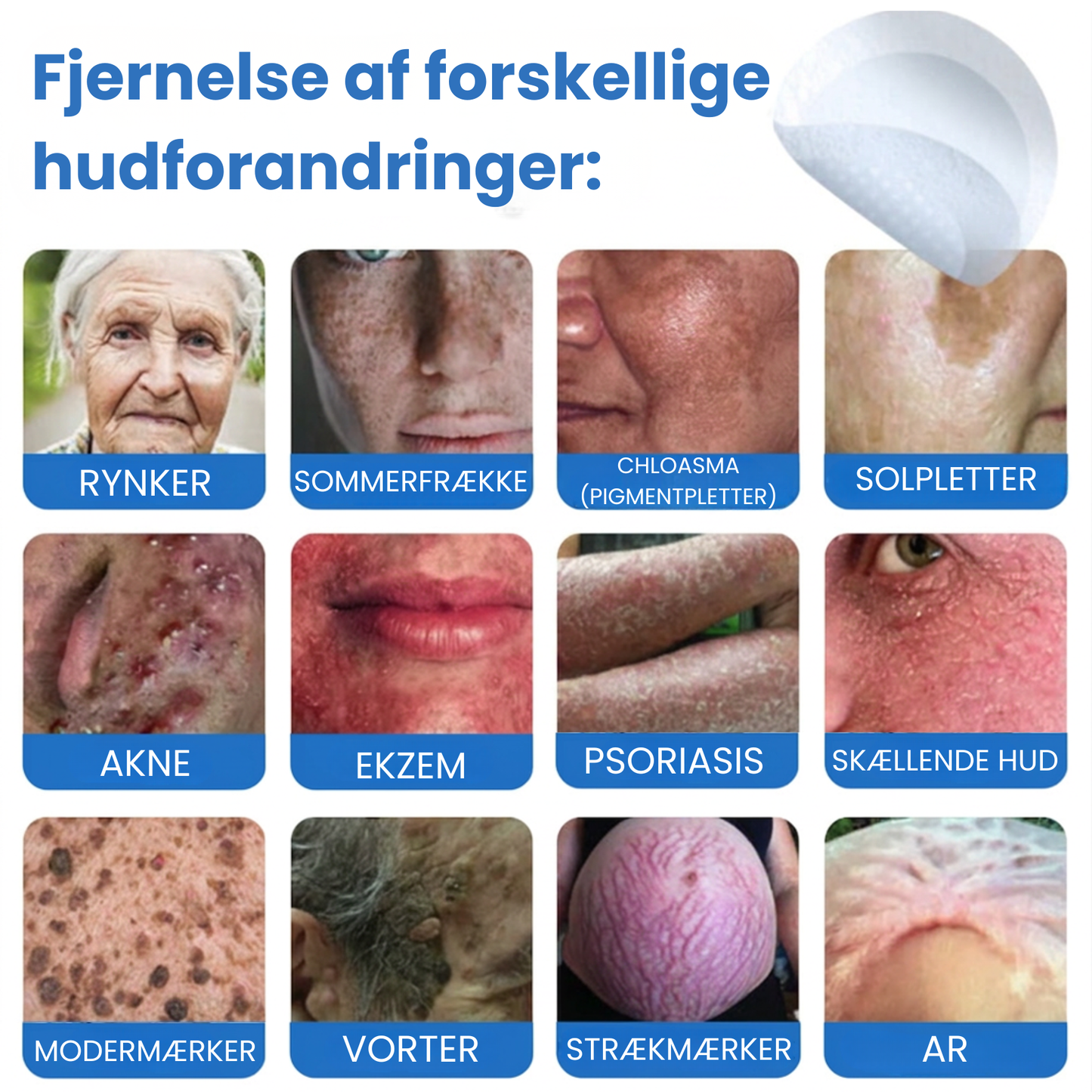 Ximonth 2-i-1 mikronål- og hydrokolloidplaster | Fjerner hævede modermærker, akne, flade vorter og hududvækster | Forbedrer rynker, ar og hudfejl | Usynlige stjerneformede plaster til ansigt og krop