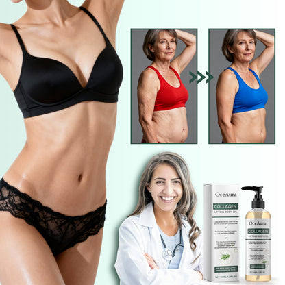 OceAura Collagen Oil | Styrker og løfter slap hud med 98 % inden for 24 timer