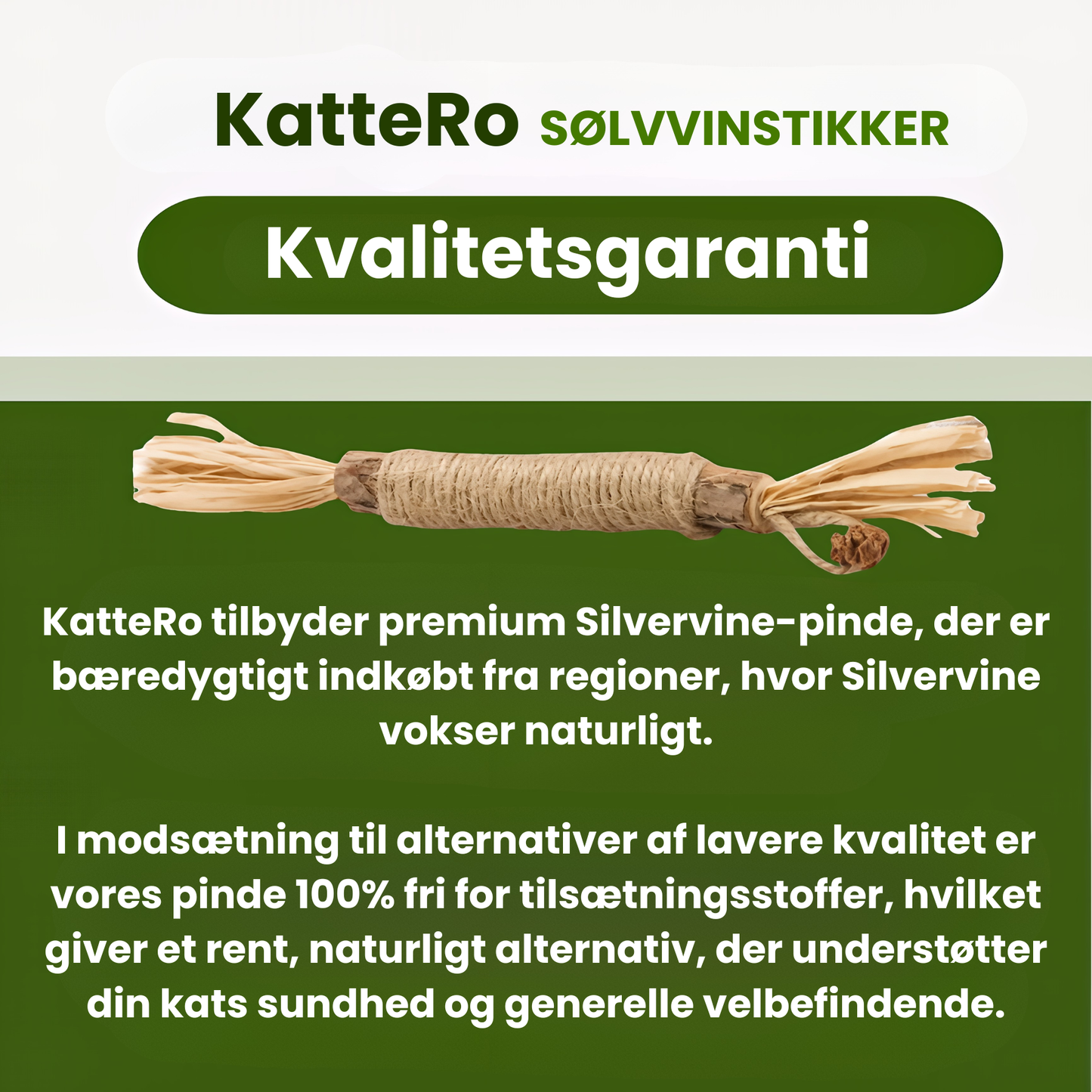 KatteRo Naturlige Sølvvine Tandstifter | En gladere og roligere kat starter her.