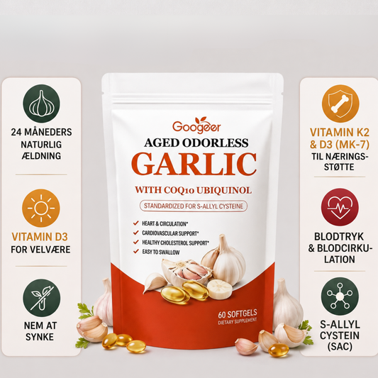 Googeer ekstrakt af modnet hvidløg – 7500 mg lugtfri softgels