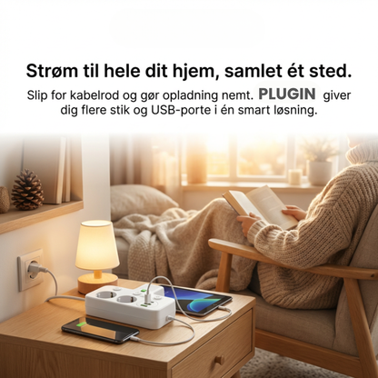 PlugIn – Smart Multistikdåse med USB Opladningshub