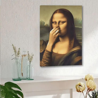 LooLisa – Vintage sjovt badeværelse Monalisa vægkunst | Et strejf af tidløs humor