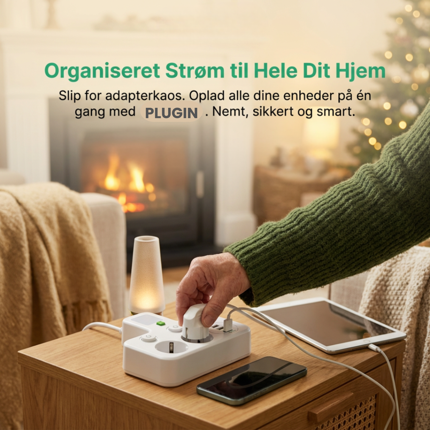 PlugIn – Smart Multistikdåse med USB Opladningshub