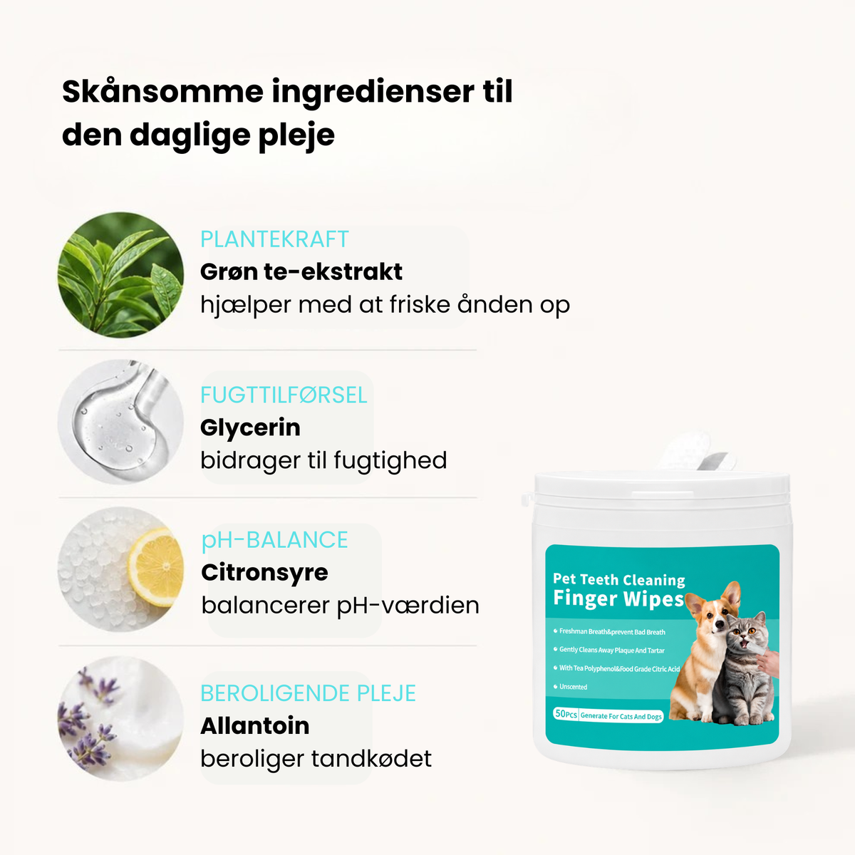 PetWipe-sæt til bekæmpelse af tandplak