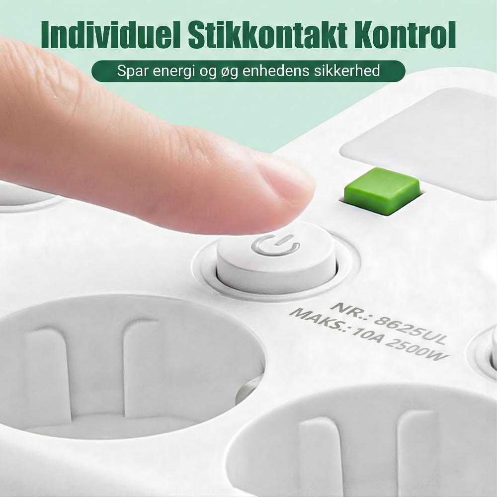 PlugIn – Smart Multistikdåse med USB Opladningshub