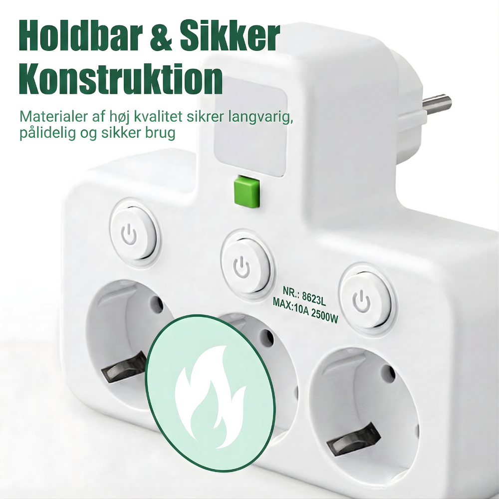 PlugIn – Smart Multistikdåse med USB Opladningshub