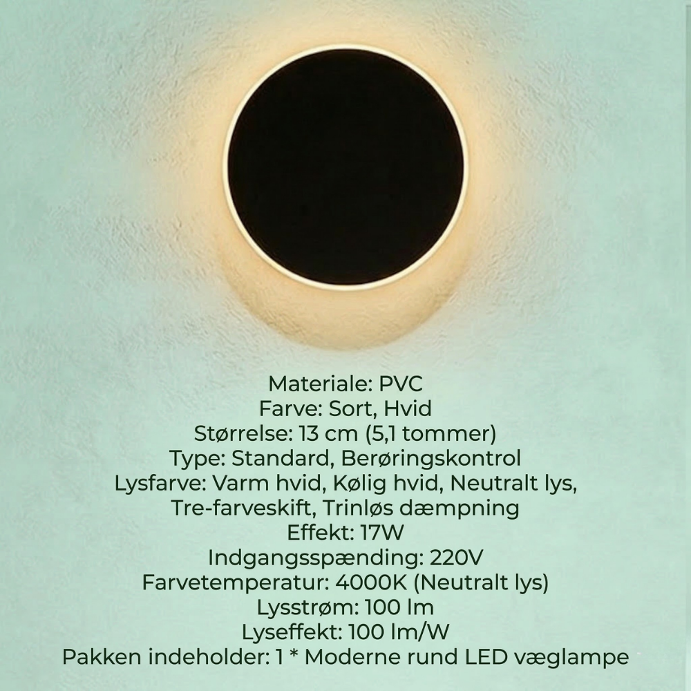 LunaGlow – Moderne Touch LED Væglampe