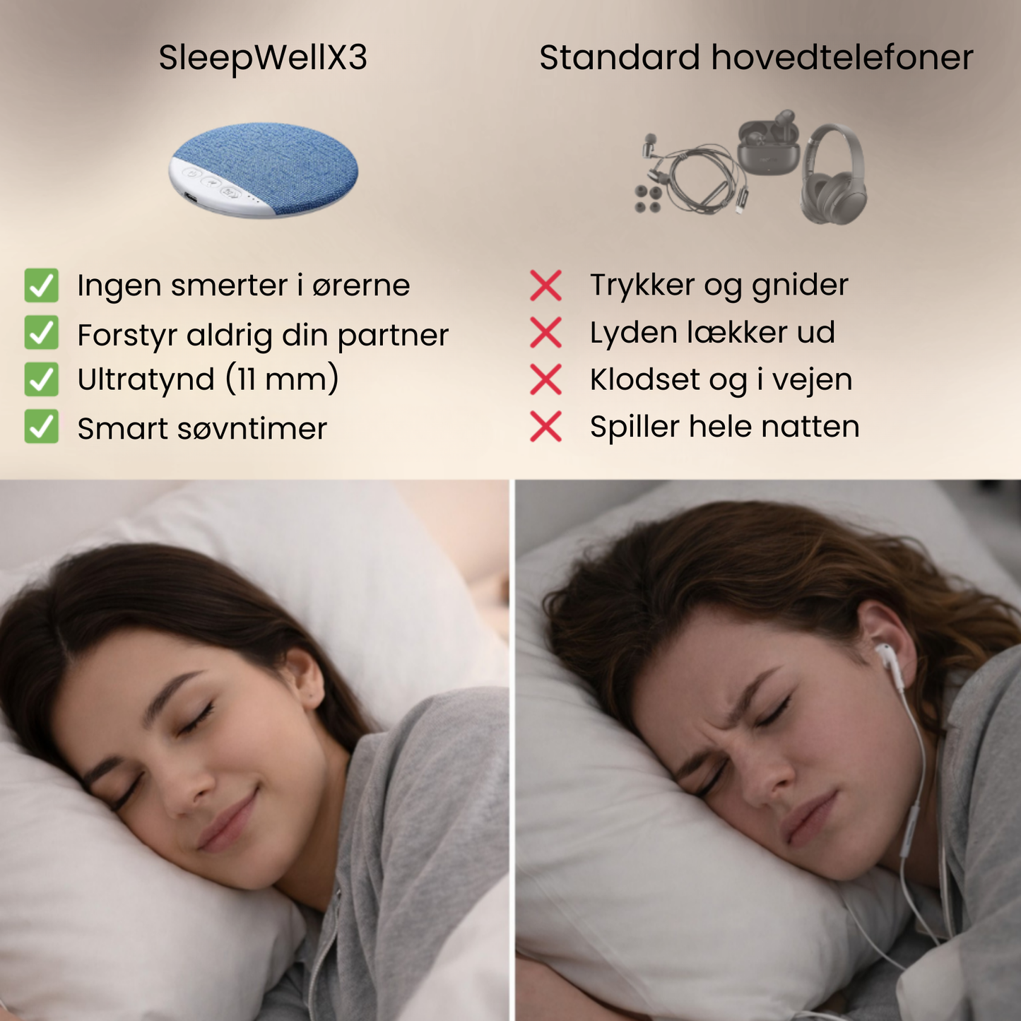 SleepWellX3 | Fald hurtigt og roligt i søvn