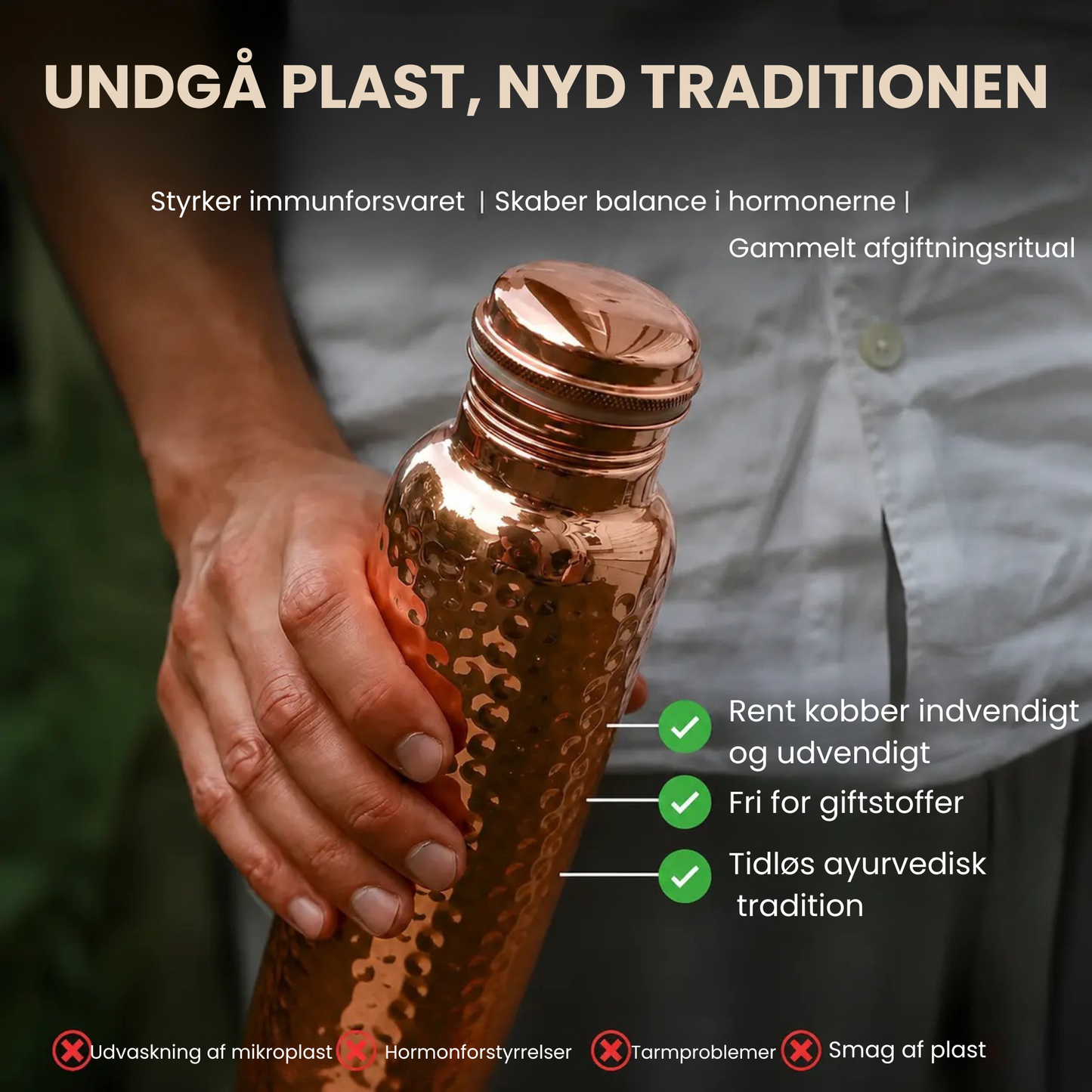 Elva – Kobberflaske | Naturligt renset vand, uden plast