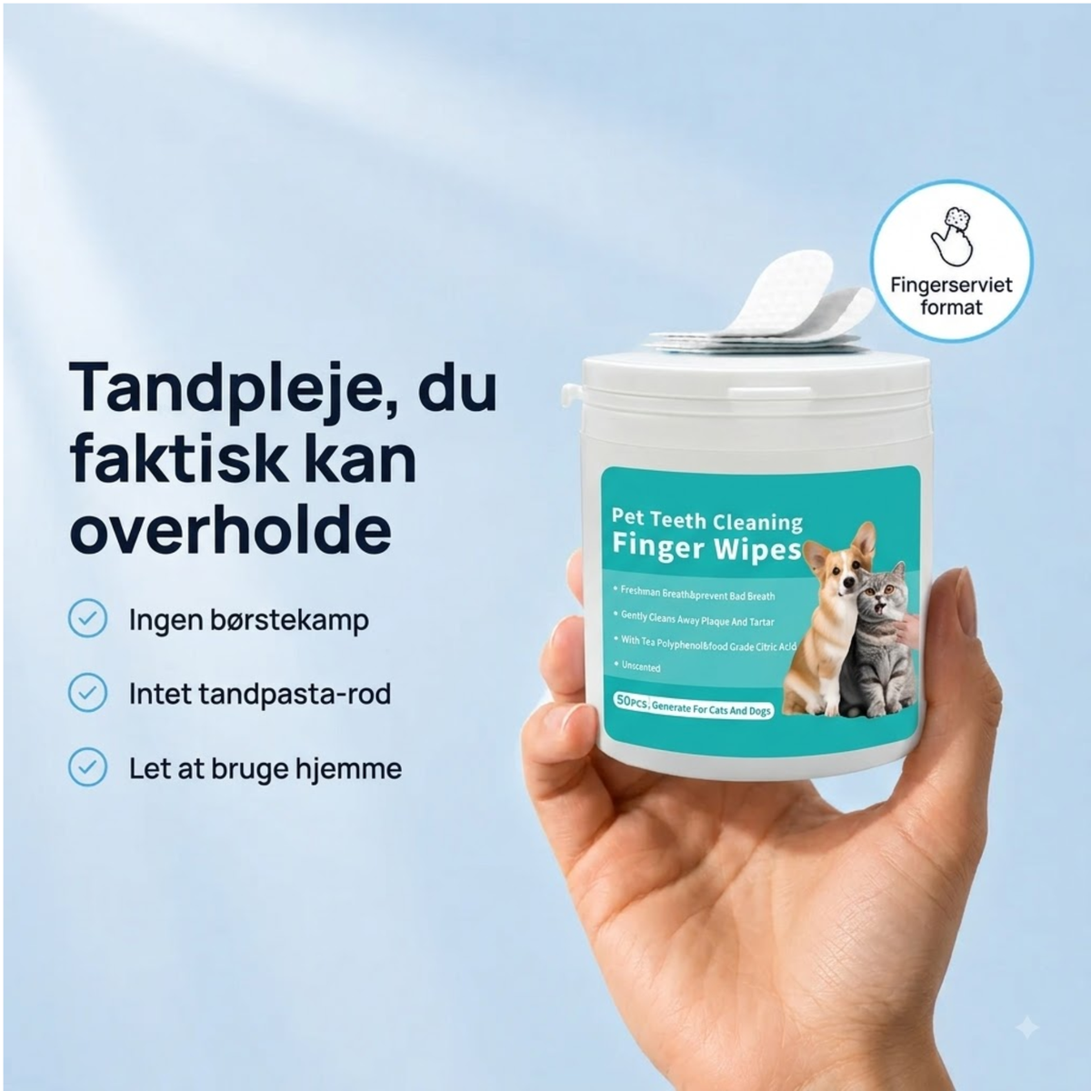 PetWipe-sæt til bekæmpelse af tandplak