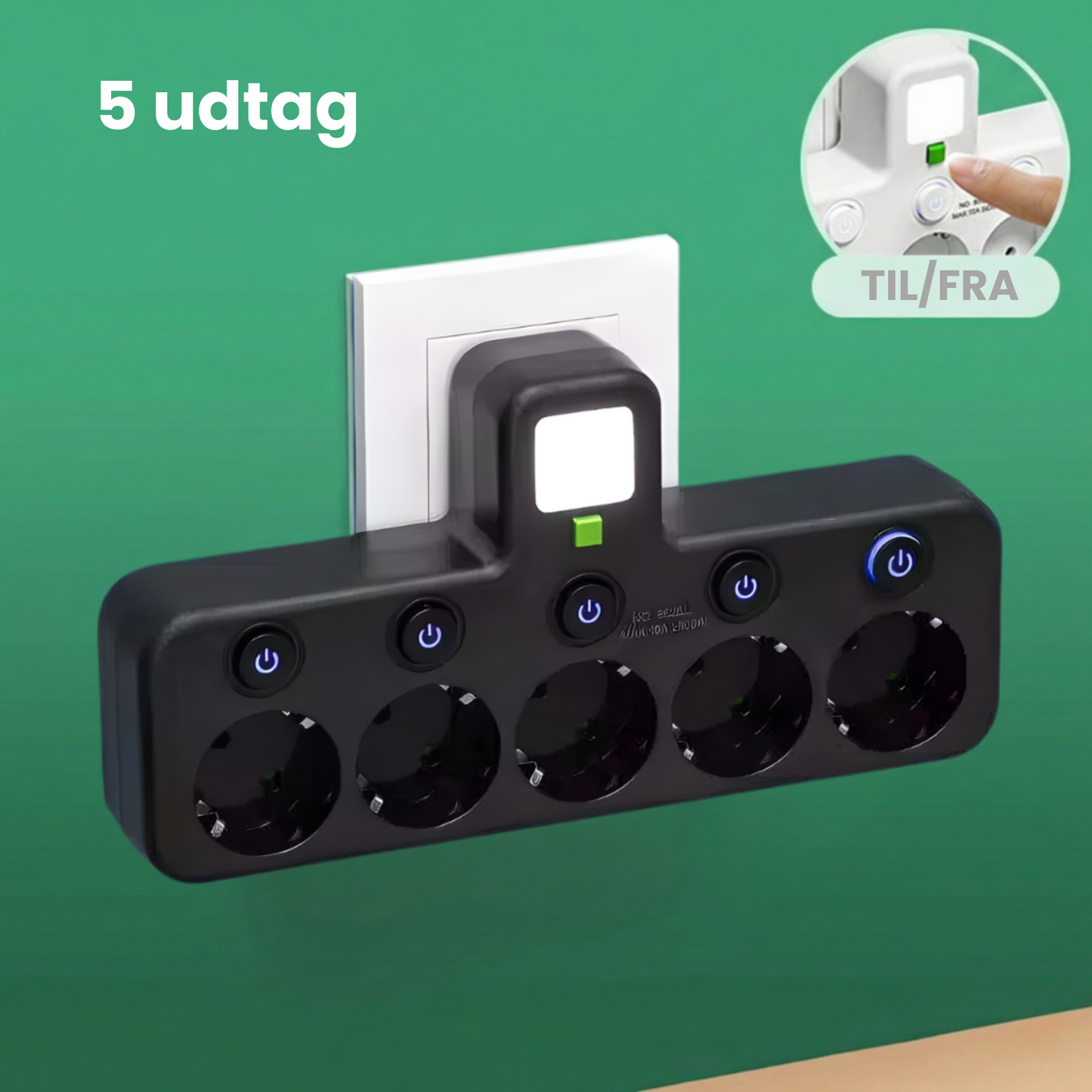 PlugIn – Smart Multistikdåse med USB Opladningshub