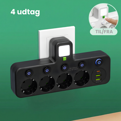 PlugIn – Smart Multistikdåse med USB Opladningshub