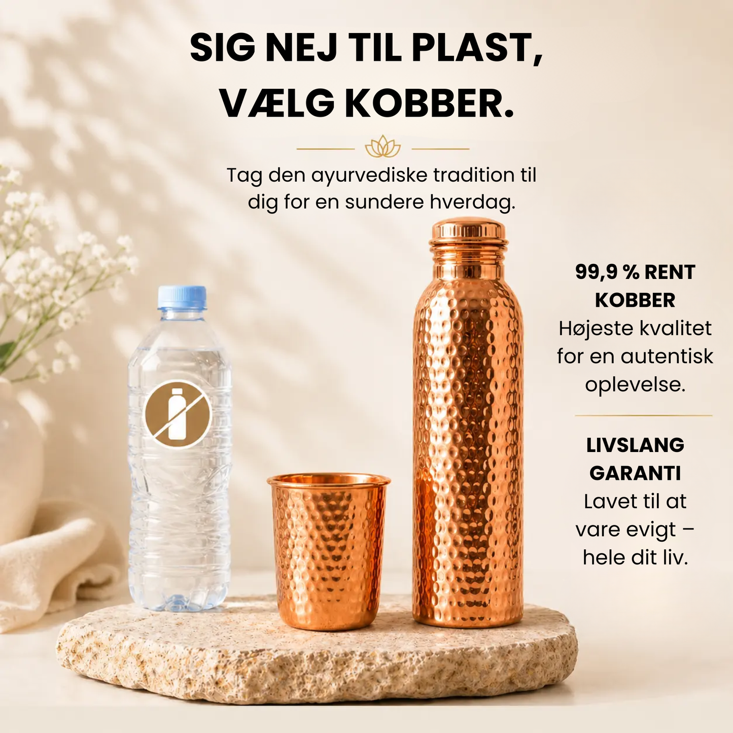 Elva – Kobberflaske | Naturligt renset vand, uden plast