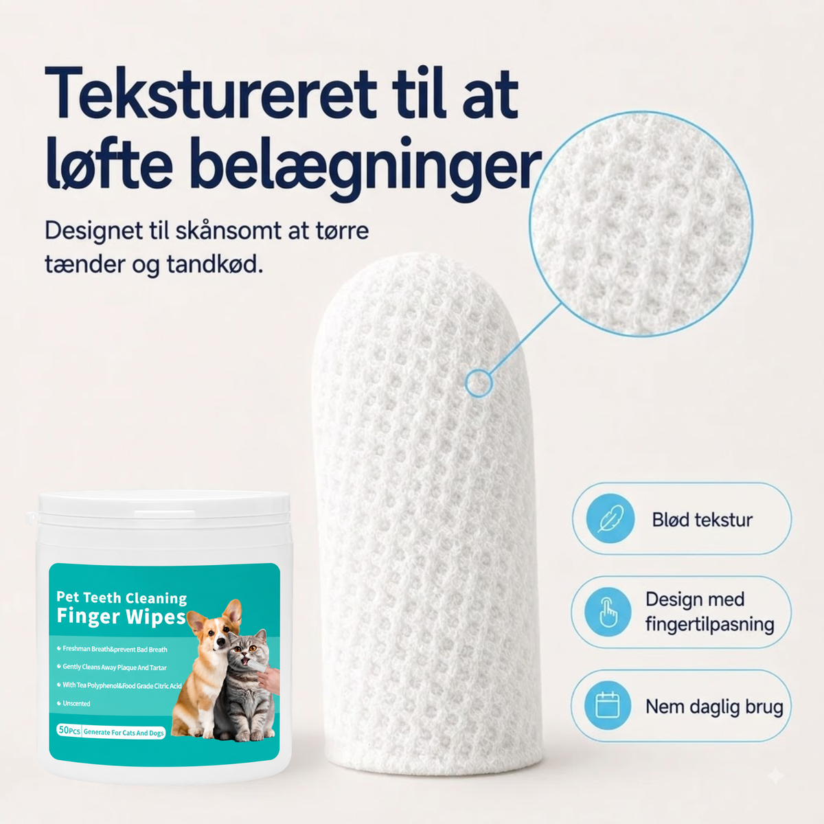 PetWipe-sæt til bekæmpelse af tandplak