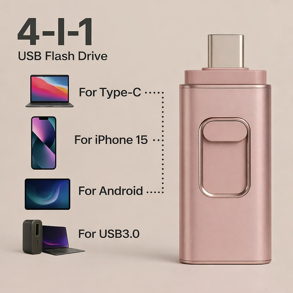 2 TB smartphone-hukommelse USB | Gem 500.000 fotos eller mere end 400 timers video