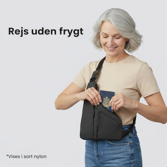 Tyverisikret skuldertaske | Vandtæt rejsetaske med skjulte lynlåse og hemmelig lomme.