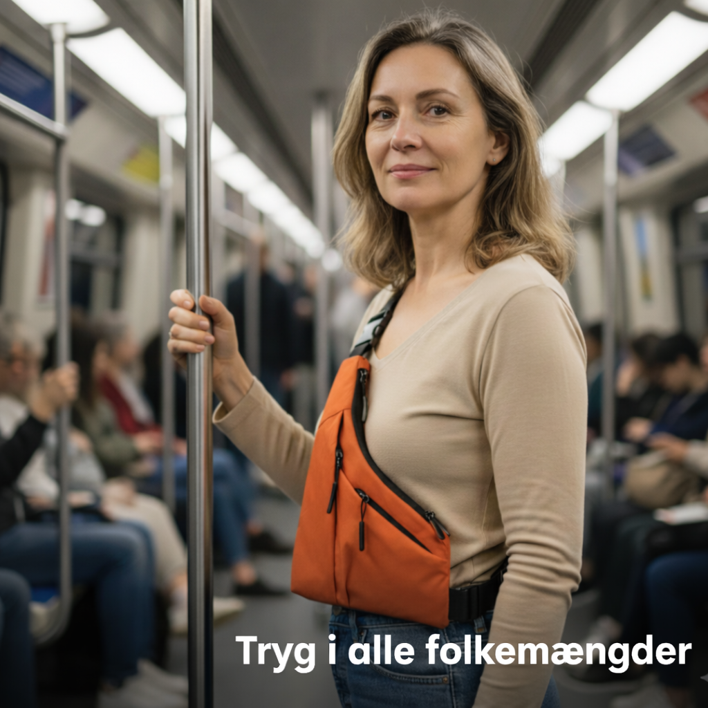 Tyverisikret skuldertaske | Vandtæt rejsetaske med skjulte lynlåse og hemmelig lomme.