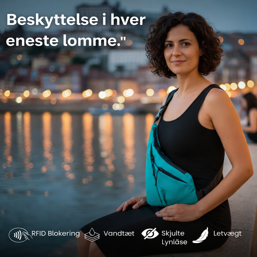Tyverisikret skuldertaske | Vandtæt rejsetaske med skjulte lynlåse og hemmelig lomme.
