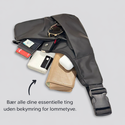 Tyverisikret skuldertaske | Vandtæt rejsetaske med skjulte lynlåse og hemmelig lomme.