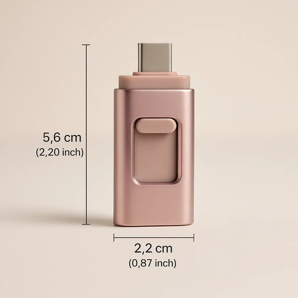 2 TB smartphone-hukommelse USB | Gem 500.000 fotos eller mere end 400 timers video