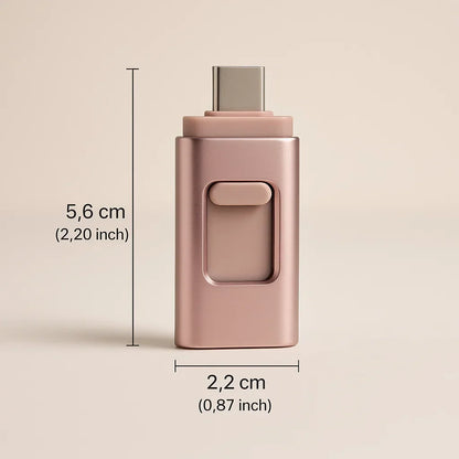 2 TB smartphone-hukommelse USB | Gem 500.000 fotos eller mere end 400 timers video